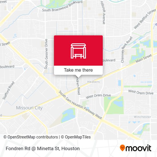 Fondren Rd @ Minetta St map