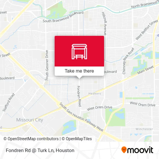 Fondren Rd @ Turk Ln map