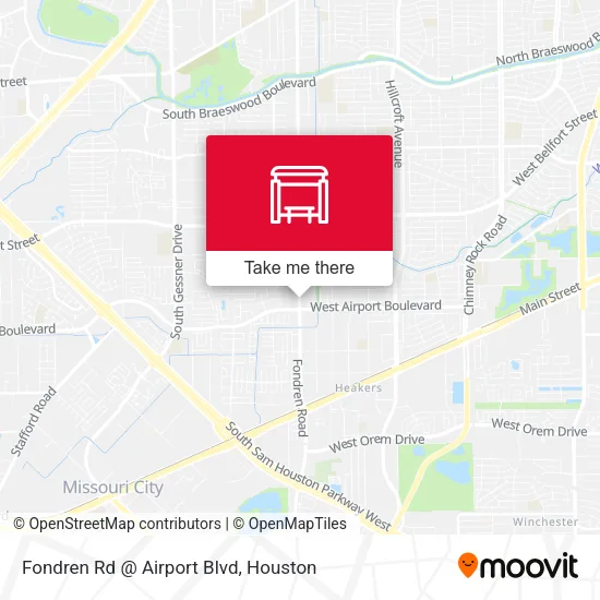 Mapa de Fondren Rd @ Airport Blvd