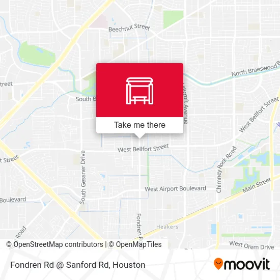Fondren Rd @ Sanford Rd map