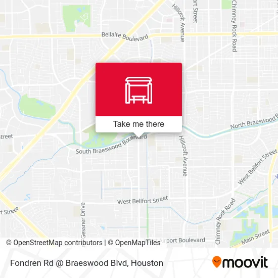 Mapa de Fondren Rd @ Braeswood Blvd