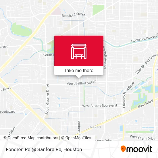 Fondren Rd @ Sanford Rd map