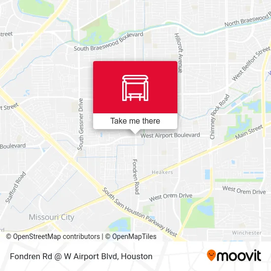 Mapa de Fondren Rd @ W Airport Blvd