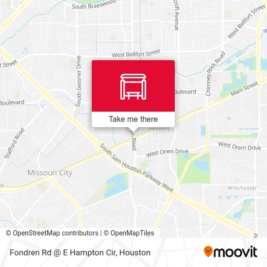 Fondren Rd @ E Hampton Cir map
