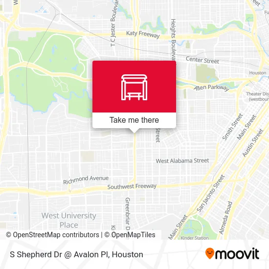 S Shepherd Dr @ Avalon Pl map