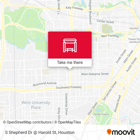 S Shepherd Dr @ Harold St map
