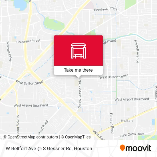 W Bellfort Ave @ S Gessner Rd map