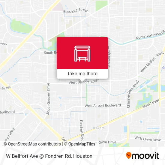 W Bellfort Ave @ Fondren Rd map