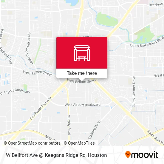 Mapa de W Bellfort Ave @ Keegans Ridge Rd