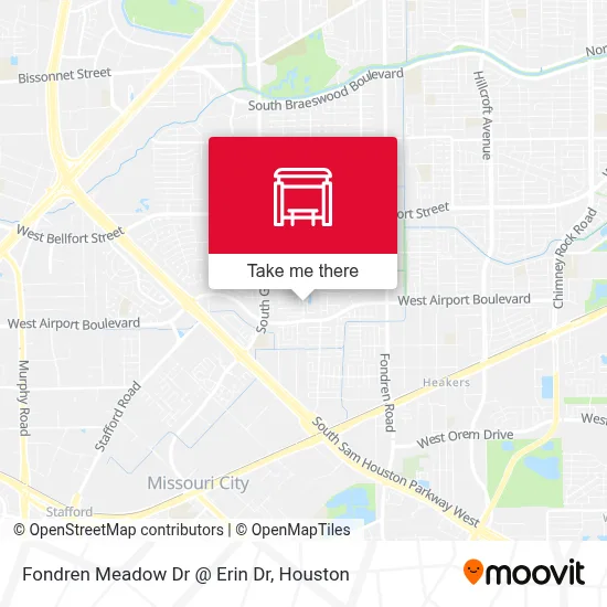 Fondren Meadow Dr @ Erin Dr map
