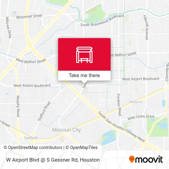 Mapa de W Airport Blvd @ S Gessner Rd
