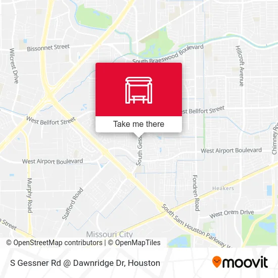S Gessner Rd @ Dawnridge Dr map