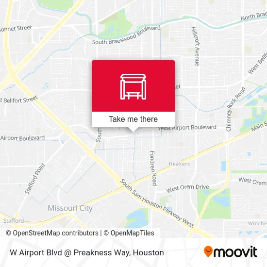 W Airport Blvd @ Preakness Way map