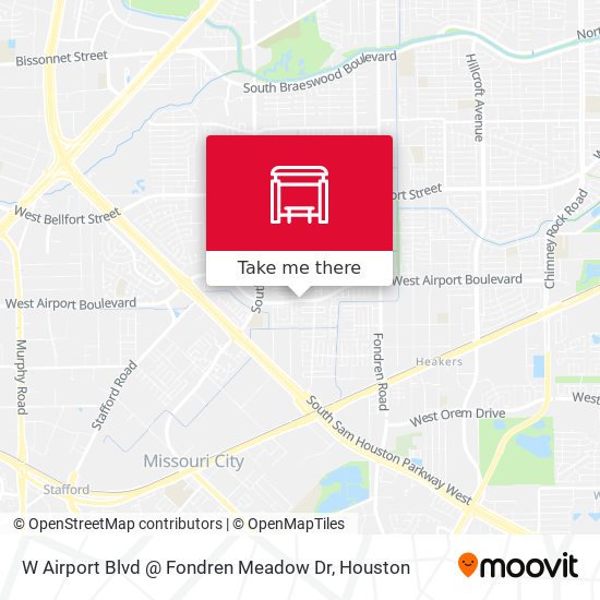 W Airport Blvd @ Fondren Meadow Dr map