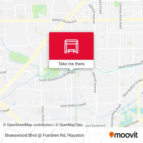 Braeswood Blvd @ Fondren Rd map