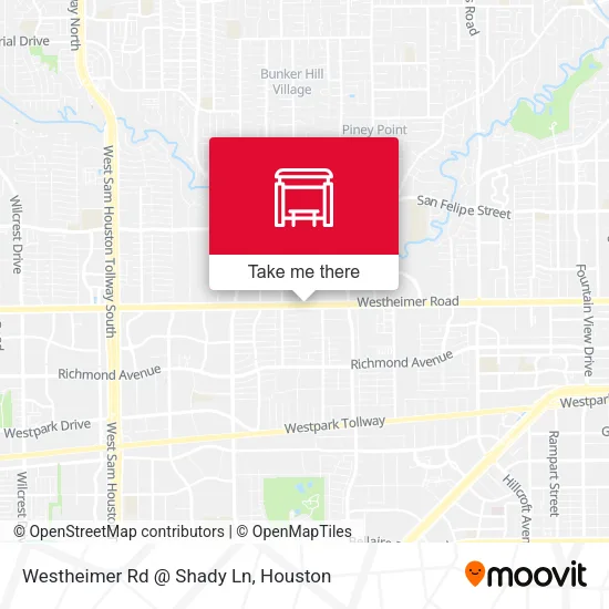 Westheimer Rd @ Shady Ln map
