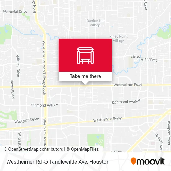 Mapa de Westheimer Rd @ Tanglewilde Ave