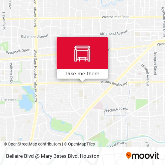 Bellaire Blvd @ Mary Bates Blvd map