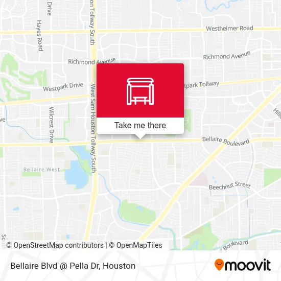 Bellaire Blvd @ Pella Dr map
