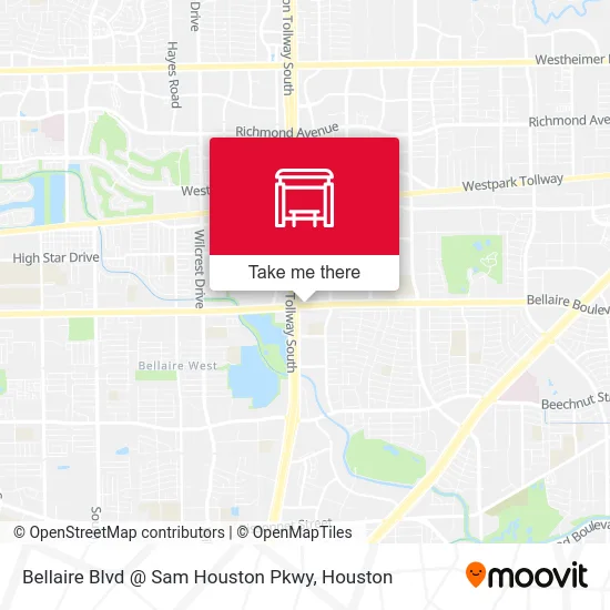 Mapa de Bellaire Blvd @ Sam Houston Pkwy
