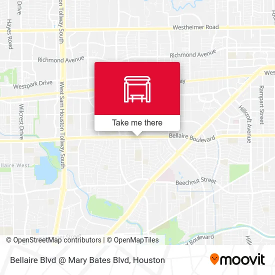 Bellaire Blvd @ Mary Bates Blvd map