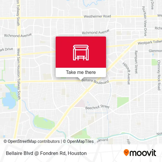 Mapa de Bellaire Blvd @ Fondren Rd