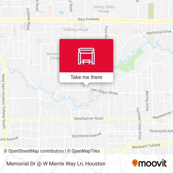 Memorial Dr @ W Merrie Way Ln map