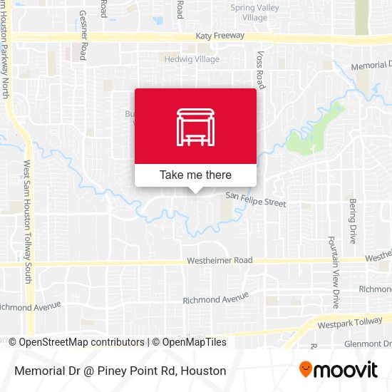 Memorial Dr @ Piney Point Rd map