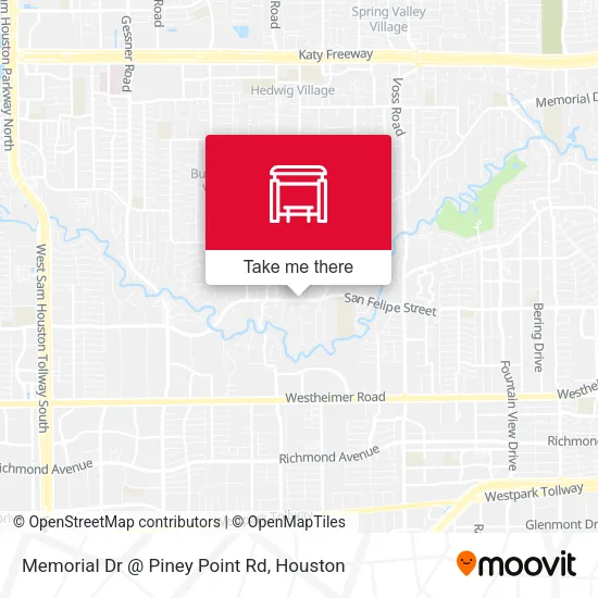 Memorial Dr @ Piney Point Rd map
