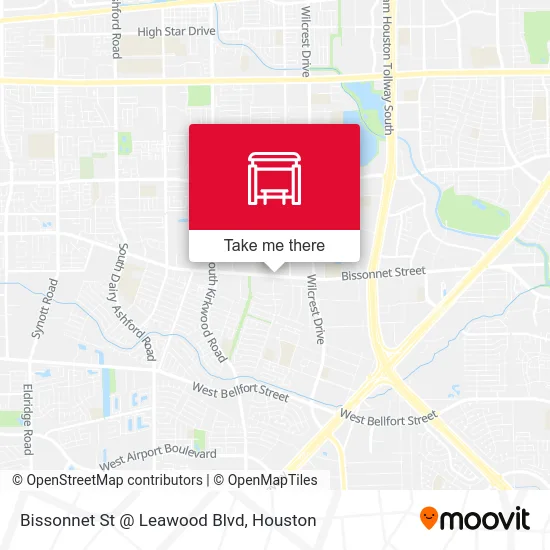 Mapa de Bissonnet St @ Leawood Blvd