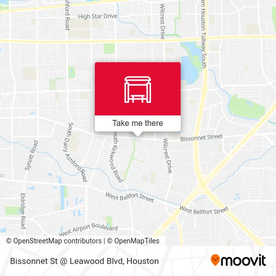 Bissonnet St @ Leawood Blvd map