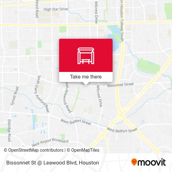 Mapa de Bissonnet St @ Leawood Blvd