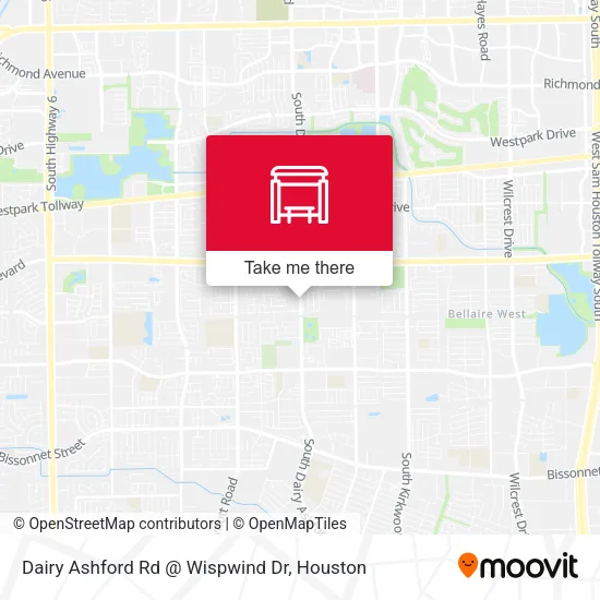 Dairy Ashford Rd @ Wispwind Dr map
