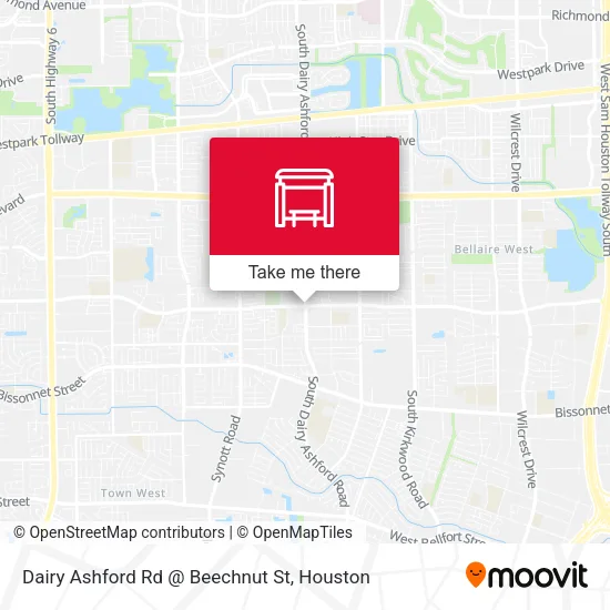 Mapa de Dairy Ashford Rd @ Beechnut St