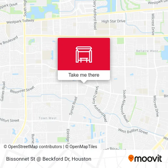 Bissonnet St @ Beckford Dr map