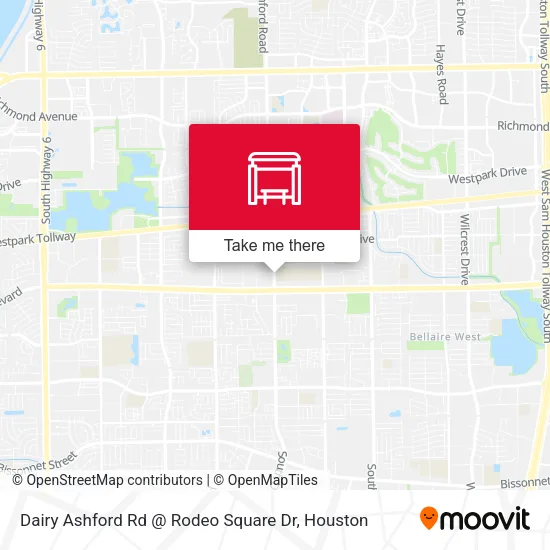 Mapa de Dairy Ashford Rd @ Rodeo Square Dr