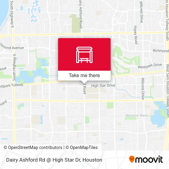 Mapa de Dairy Ashford Rd @ High Star Dr