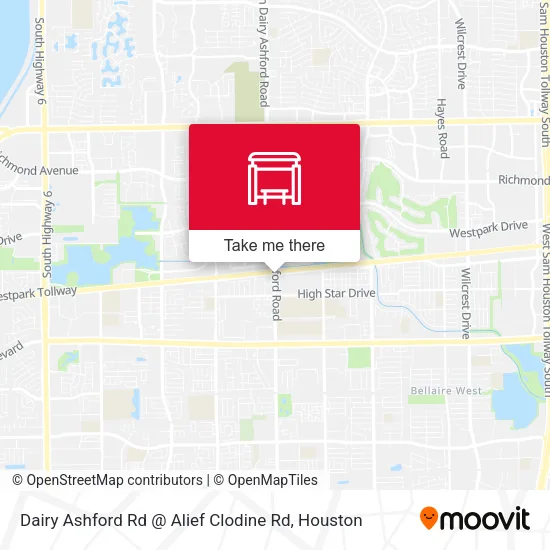 Mapa de Dairy Ashford Rd @ Alief Clodine Rd