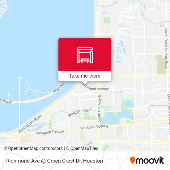 Richmond Ave @ Green Crest Dr map
