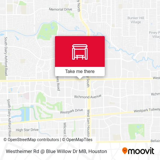 Westheimer Rd @ Blue Willow Dr MB map