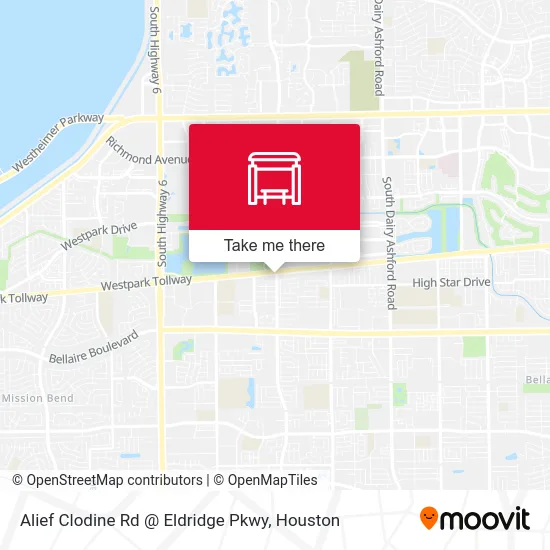 Mapa de Alief Clodine Rd @ Eldridge Pkwy