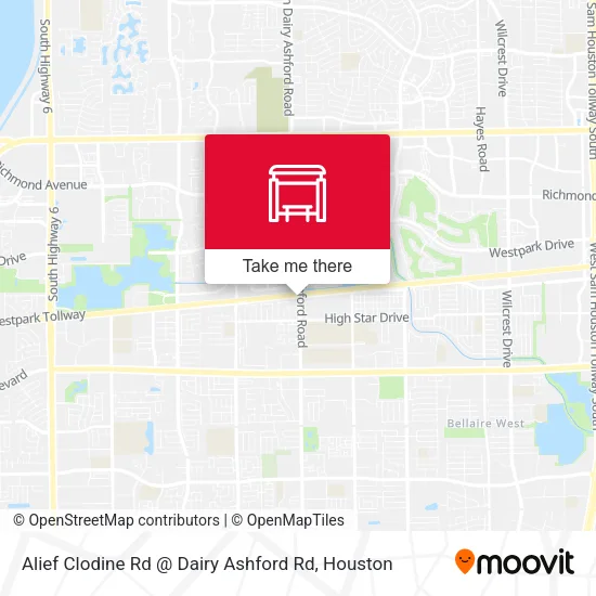 Mapa de Alief Clodine Rd @ Dairy Ashford Rd