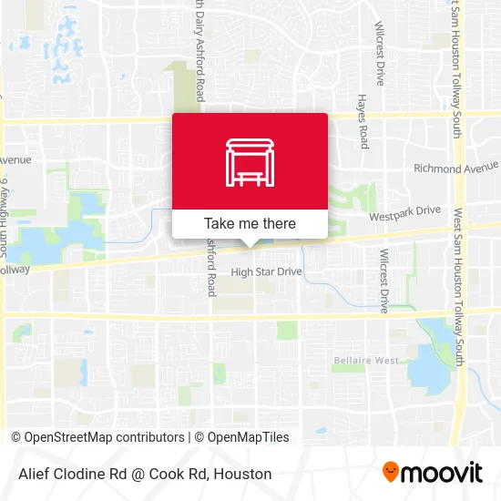 Alief Clodine Rd @ Cook Rd map