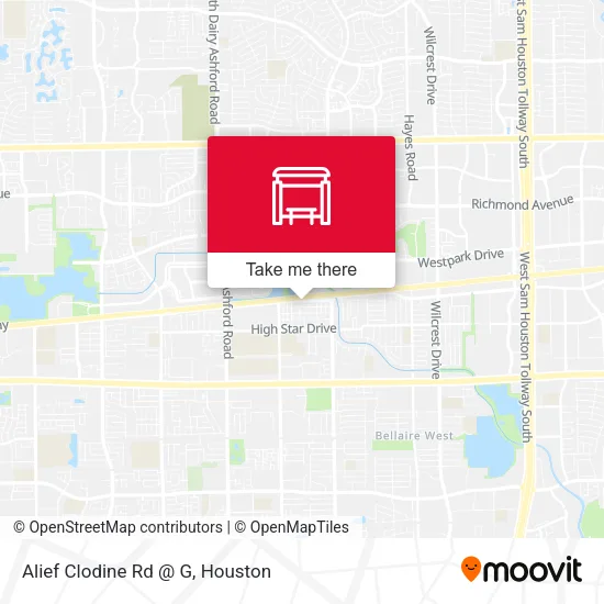 Alief Clodine Rd @ G map