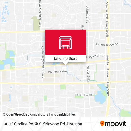 Mapa de Alief Clodine Rd @ S Kirkwood Rd