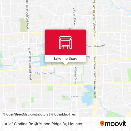 Alief Clodine Rd @ Yupon Ridge Dr map