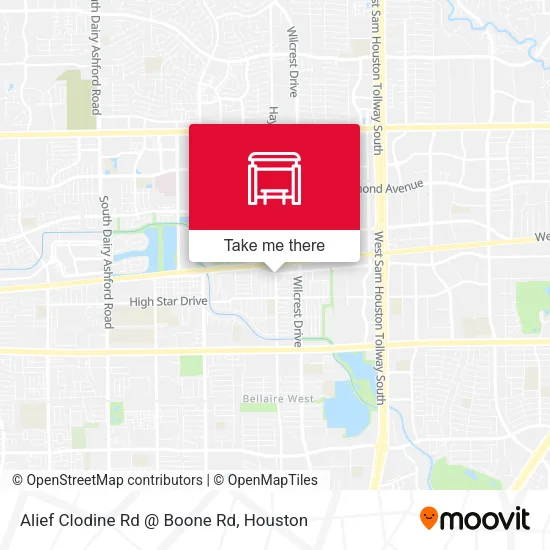 Alief Clodine Rd @ Boone Rd map
