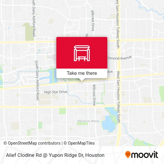 Alief Clodine Rd @ Yupon Ridge Dr map