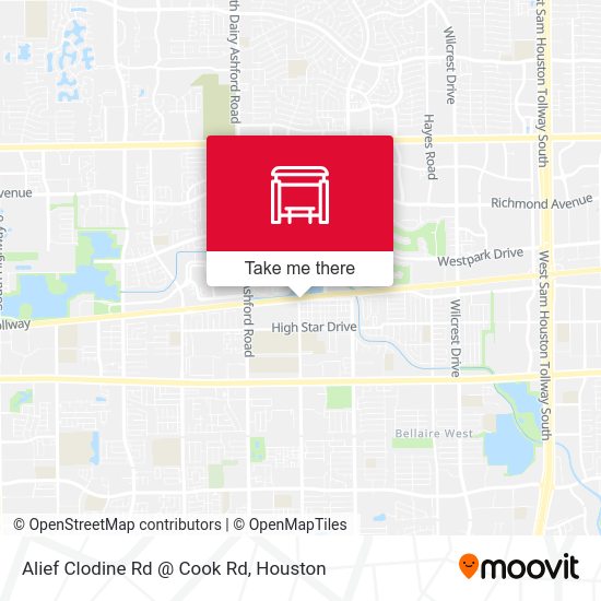 Alief Clodine Rd @ Cook Rd map