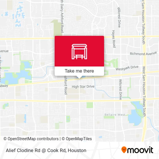 Alief Clodine Rd @ Cook Rd map